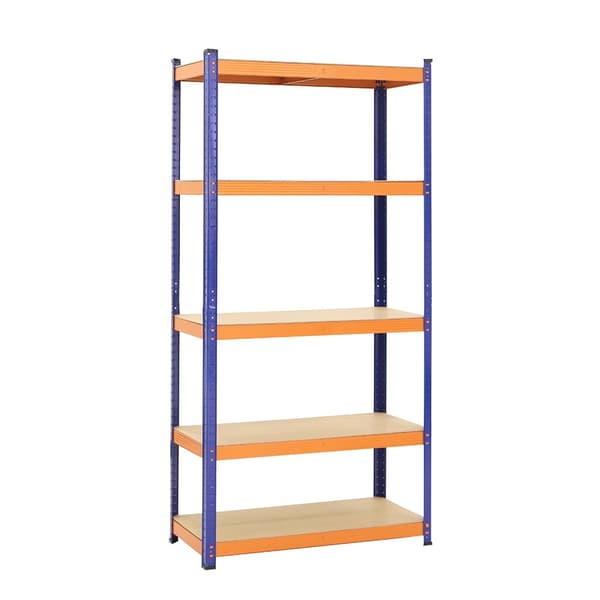Reol Blå/Orange 5 hylder - Opbevaringsstativ 180x90x40 cm