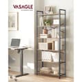 Miniatyrbillede 3 af 7: Bogreol-6 niveauer-30 x 80 x 186 cm-mørk valnød-sort