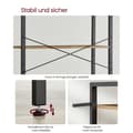 Miniatyrbillede 5 af 7: Bogreol-6 niveauer-30 x 80 x 186 cm-mørk valnød-sort