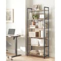 Miniatyrbillede 2 af 7: Bogreol-6 niveauer-30 x 80 x 186 cm-mørk valnød-sort