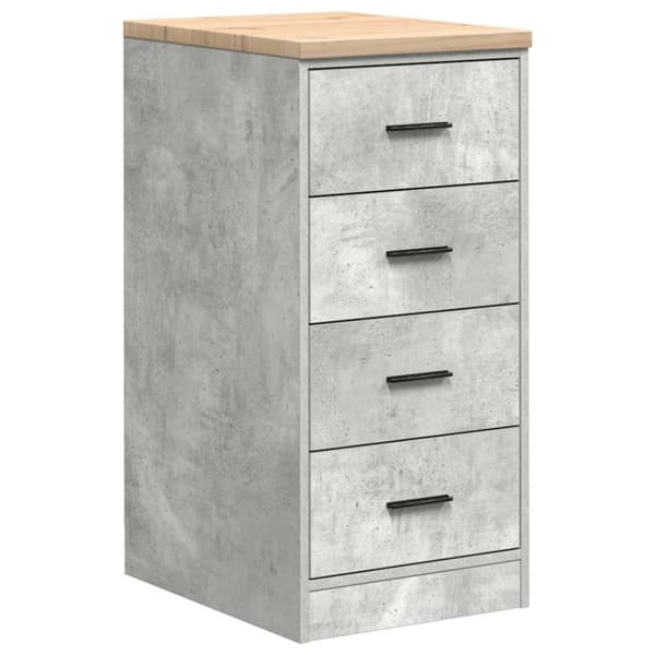 Förvaringsskåp för garage Betonggrå 40x51x85cm massivt trä furu