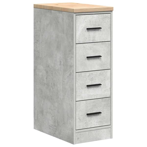 Förvaringsskåp för garage Betonggrå 30x51x85cm massivt trä furu
