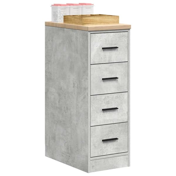 Förvaringsskåp för garage Betonggrå 30x51x85cm massivt trä furu