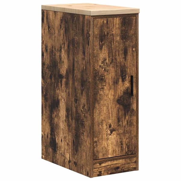 Förvaringsskåp för garage rökt ek 30x51x85 cm massivt trä furu