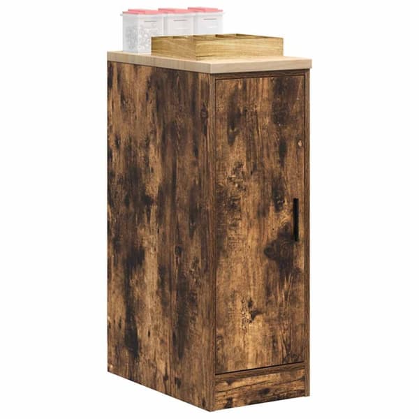 Förvaringsskåp för garage rökt ek 30x51x85 cm massivt trä furu
