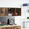 Miniatyrbild 1 av 2: Väggskåp för garage 2 st rökt ek konstruerat trä