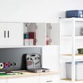 Miniatyrbild 1 av 2: Väggskåp för garage 2 st, vitt konstruerat trä