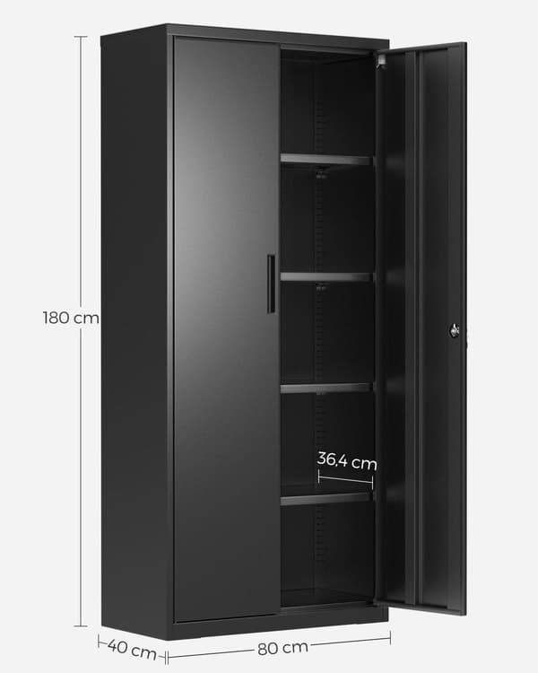 Skab, SONGMICS OMC015G01, 40x80x180 cm, Sort