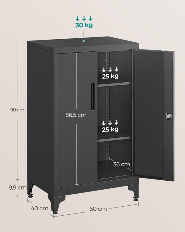 Skab, SONGMICS OMC013B01, 40x60x90 cm, Sort