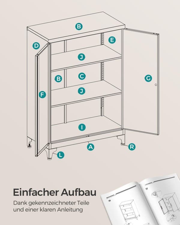 Skab, SONGMICS OMC013B01, 40x60x90 cm, Sort