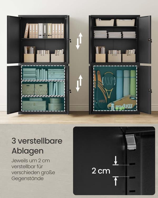Arkivskab, SONGMICS OMC016G01, 40x80x180 cm, Mat Sort