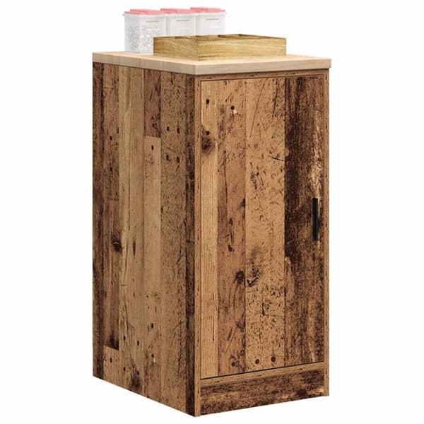 Garageskåp gammalt trä 40x51x85 cm massivt trä furu