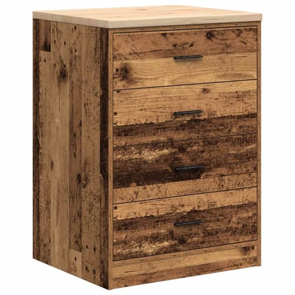 Garageskåp gammalt trä 60x51x85 cm massivt trä furu