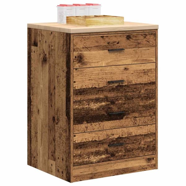 Garageskåp gammalt trä 60x51x85 cm massivt trä furu