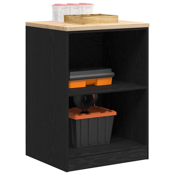 Garageskåp svart 60x51x85 cm massiv trä furu