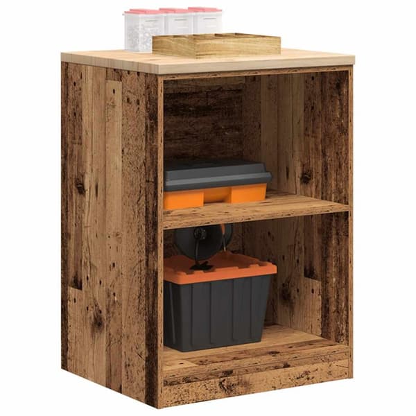 Garageskåp gammalt trä 60x51x85 cm massivt trä furu