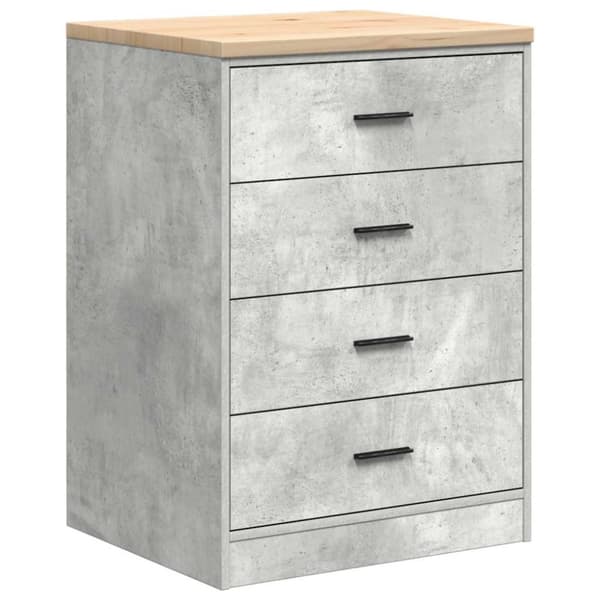 Förvaringsskåp för garage Betonggrå 60x51x85cm massivt trä furu