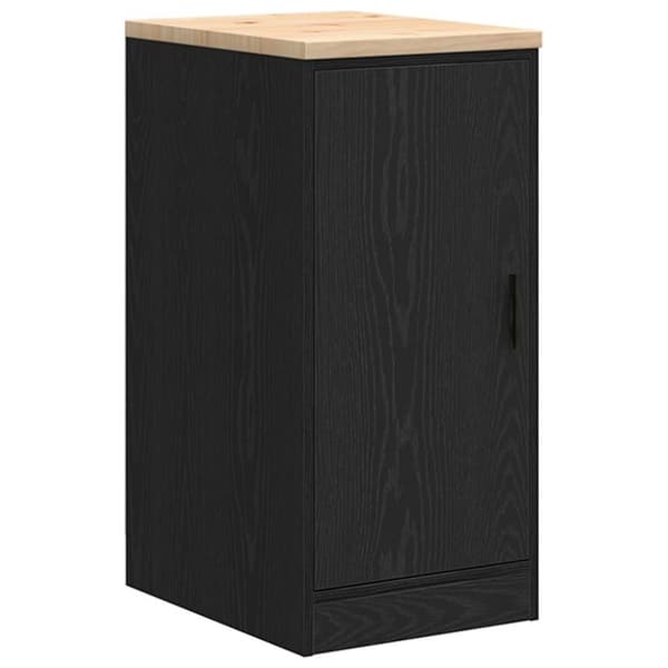 Garageskåp svart 40x51x85 cm massiv trä furu