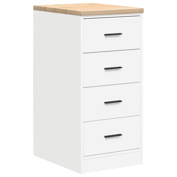 Förvaringsskåp för garage vit 40x51x85 cm massivt trä furu