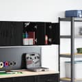 Miniatyrbild 1 av 2: Väggskåp för garage 2 st, svart konstruerat trä
