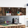 Miniatyrbild 1 av 2: Väggskåp för garage 2 st rökt ek konstruerat trä