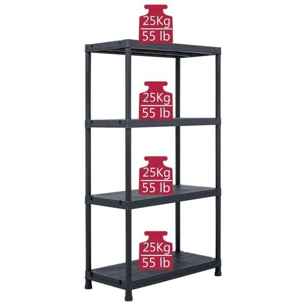 vidaXL Varastohylly 100 kg 60x30x138 cm musta muovi