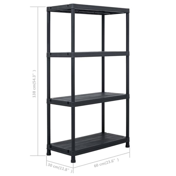 vidaXL Varastohylly 100 kg 60x30x138 cm musta muovi