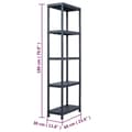 Miniatyrbilde 8 av 8: vidaXL Oppbevaringshylle svart 125 kg 60x30x180 cm plast