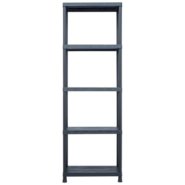 vidaXL Oppbevaringshylle svart 125 kg 60x30x180 cm plast