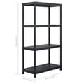 Miniatyrbilde 8 av 8: vidaXL Oppbevaringshylle svart 100 kg 60x30x138 cm plast