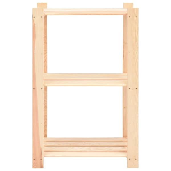 vidaXL reol i 3 niveauer 60 x 38 x 90 cm massivt fyrretræ 150 kg
