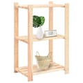 Miniatyrbillede 2 af 7: vidaXL reol i 3 niveauer 60 x 38 x 90 cm massivt fyrretræ 150 kg