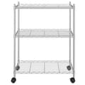 Miniatyrbillede 3 af 7: vidaXL opbevaringsstativ med 3 hylder og hjul 60x35x81 cm 150 kg krom