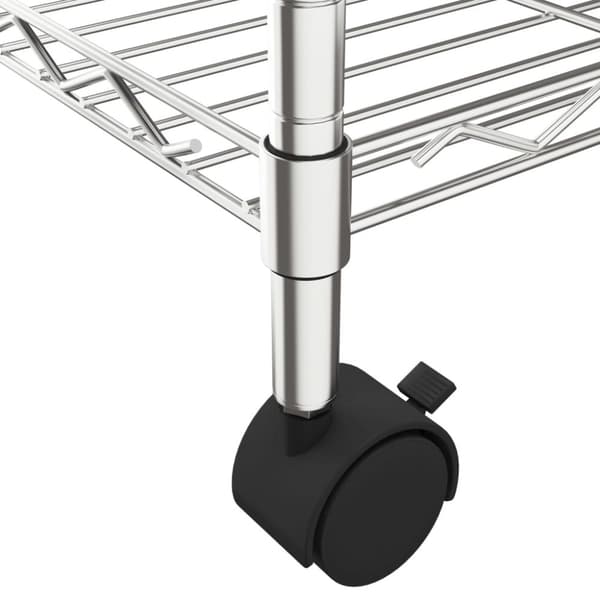vidaXL opbevaringsstativ med 3 hylder og hjul 60x35x81 cm 150 kg krom