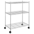 Miniatyrbillede 2 af 7: vidaXL opbevaringsstativ med 3 hylder og hjul 60x35x81 cm 150 kg krom