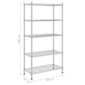 Miniatyrbillede 6 af 7: vidaXL opbevaringsstativ med 5 hylder 90x35x180 cm 250 kg krom