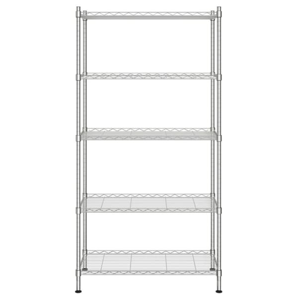 vidaXL opbevaringsstativ med 5 hylder 90x35x180 cm 250 kg krom
