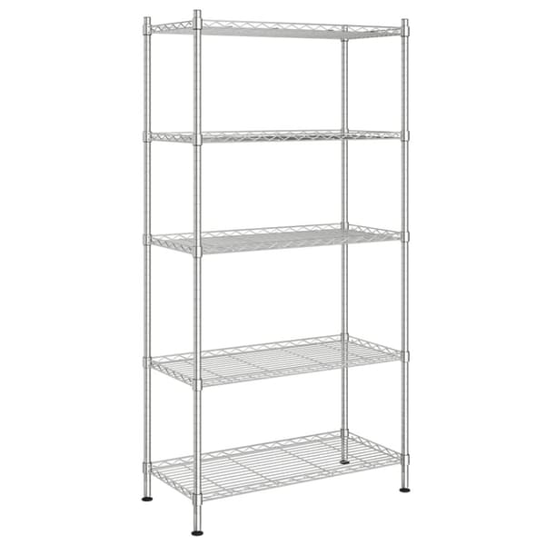 vidaXL opbevaringsstativ med 5 hylder 90x35x180 cm 250 kg krom