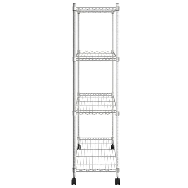 vidaXL Oppbevaringshylle med hjul 4 etasjer 90x35x142 cm krom 200 kg