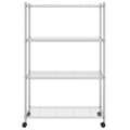 Miniatyrbillede 3 af 7: vidaXL opbevaringsstativ med hjul 90x35x142 cm 200 kg 4 niveauer krom