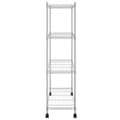 Miniatyrbillede 4 af 7: vidaXL opbevaringsstativ med hjul 90x35x142 cm 200 kg 4 niveauer krom
