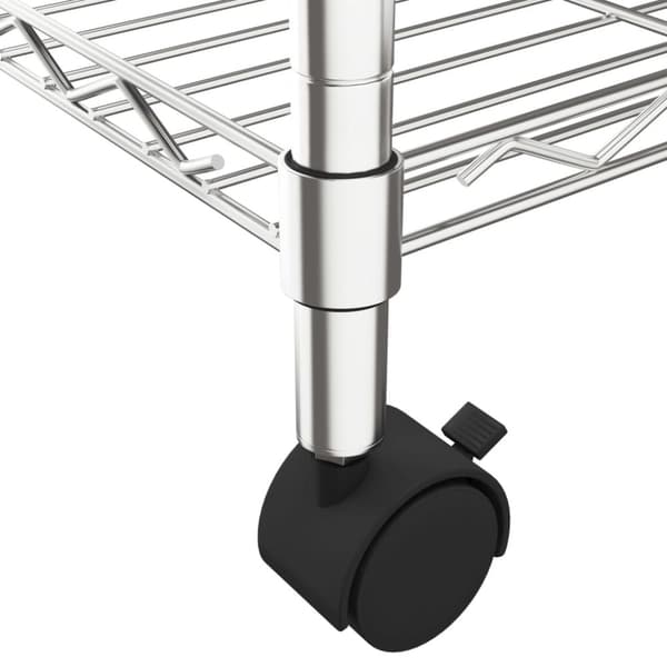 vidaXL opbevaringsstativ med hjul 90x35x142 cm 200 kg 4 niveauer krom