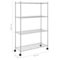 Miniatyrbillede 7 af 7: vidaXL opbevaringsstativ med hjul 90x35x142 cm 200 kg 4 niveauer krom