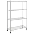 Miniatyrbillede 2 af 7: vidaXL opbevaringsstativ med hjul 90x35x142 cm 200 kg 4 niveauer krom