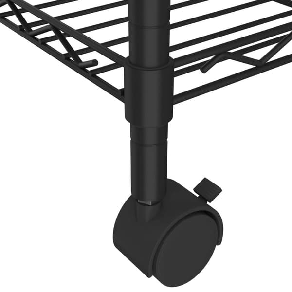 vidaXL Oppbevaringshylle 5 etasjer med hjul 75x35x155 cm svart 250 kg