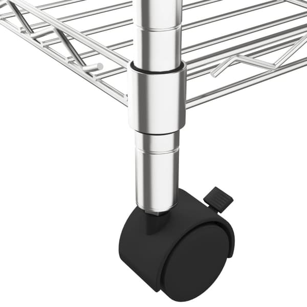 vidaXL Oppbevaringshylle 5 etasjer med hjul 75x35x155 cm krom 250 kg