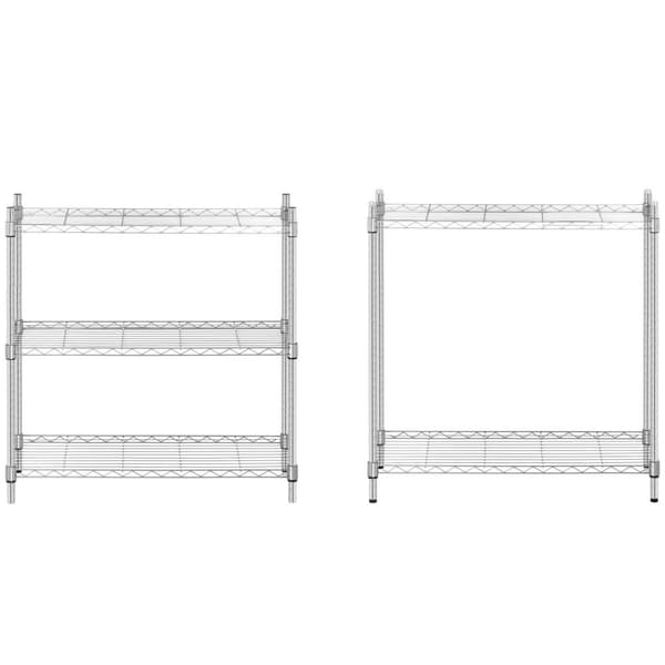 Royal Catering Förvaringshylla i metall - 35 x 90 x 180 cm - grå