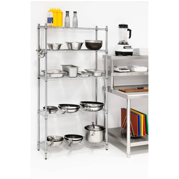 Royal Catering Förvaringshylla i metall - 35 x 90 x 180 cm - grå