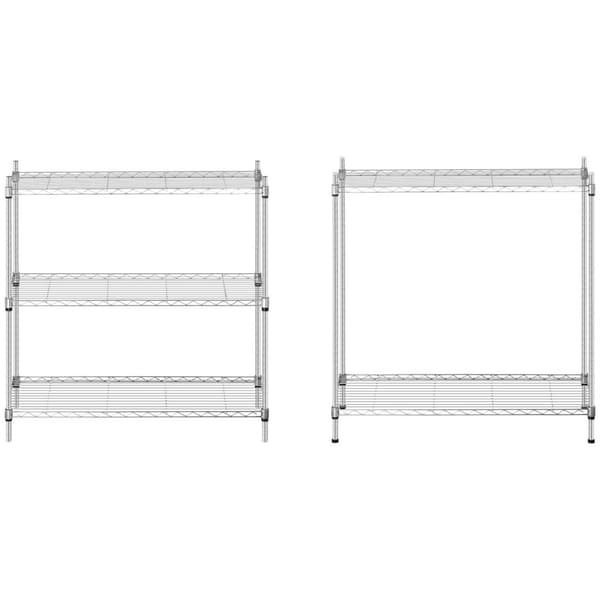 Royal Catering Förvaringshylla i metall - 35 x 90 x 180 cm - grå