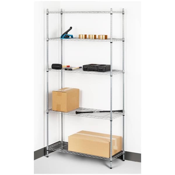 Royal Catering Förvaringshylla i metall - 35 x 90 x 180 cm - grå